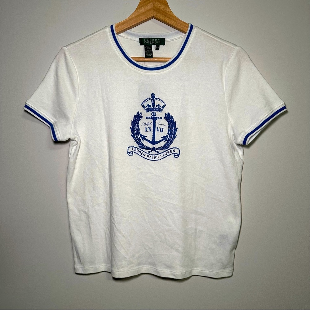 NWT Lauren Ralph Lauren Petite cotton polo t-shirt Size M